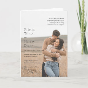 Invitación Boda moderna con foto elegante en blanco y negro