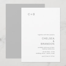 Boda moderna con monograma gris