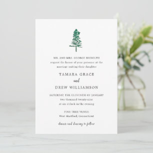 Invitación Boda moderna con pino rústico