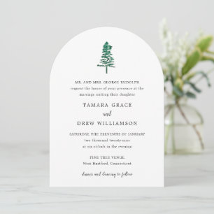 Invitación Boda moderna con pino rústico