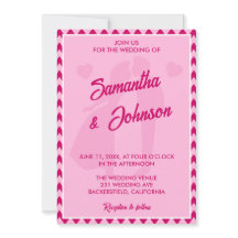 Boda Moderna con Raya de Chevron Rosa Rosado