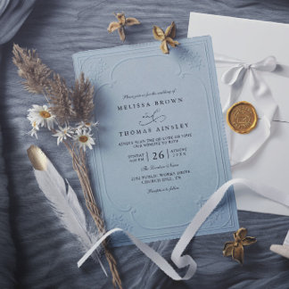 Invitación Boda moderna con relieve ornamentado elegante vint