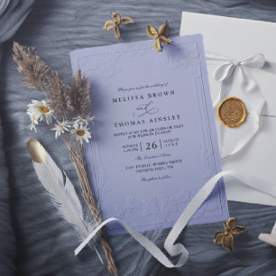 Invitación Boda moderna con relieve ornamentado elegante vint
