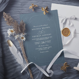 Invitación Boda moderna con relieve ornamentado elegante vint