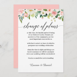 Invitación Boda moderna con rubor aplazada cambio de planes