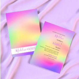 Invitación Boda moderna con Tie Dye multicolor
