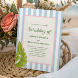 Invitación Boda Moderna Costera Isla Trópicos Retro 