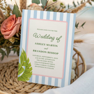 Invitación Boda Moderna Costera Isla Trópicos Retro 