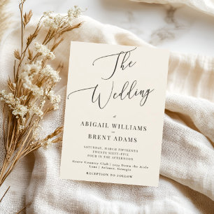 Invitación Boda Moderna Crema