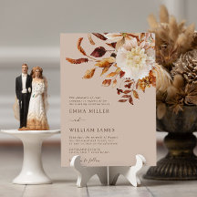 Boda moderna de acuarela de otoño en terracota tau