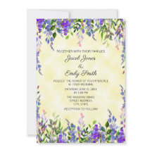 Boda moderna de acuarela pastel lavanda y amarillo