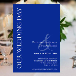 Invitación Boda moderna de azul y blanco