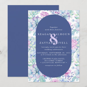 Invitación Boda moderna de cactus botánico suculento floral