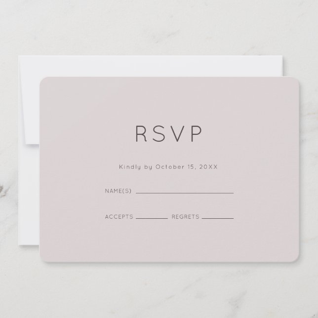 Invitación Boda moderna de ciruela neutra RSVP (Anverso)