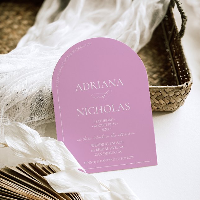 Invitación Boda moderna de color rosa brillante (Subido por el creador)