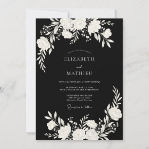 Invitación Boda moderna de impacto negro