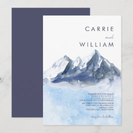 Invitación Boda moderna de invierno con patrón de montaña