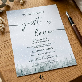 Invitación Boda moderna de invierno en el bosque