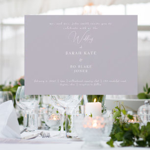 Invitación Boda moderna de lavanda, padres de la novia