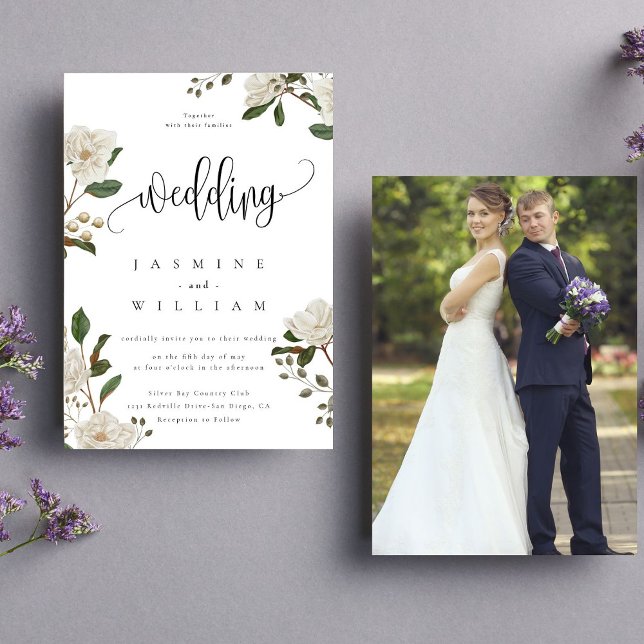 Invitación Boda Moderna de Magnolia Foto (Subido por el creador)
