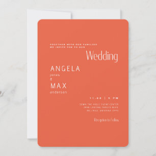Invitación Boda Moderna de Mandarina Sin Padres