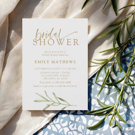 Invitación Boda moderna de oro y botánica