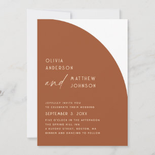 Invitación Boda moderna de otoño en Siena. Cálido desierto de