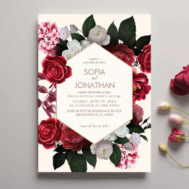 Invitación Boda moderna de otoño floral de cimarrón rústico