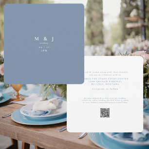 Invitación Boda Moderna de Periwinkle Redondeada y Simple