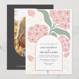 Invitación Boda moderna de primavera con flores abstractas en