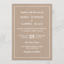 Boda moderna de tipografía Kraft