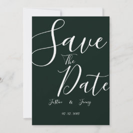 Invitación Boda moderna de verde oscuro