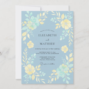 Invitación Boda Moderna de Vid Amarillo Mantequilla