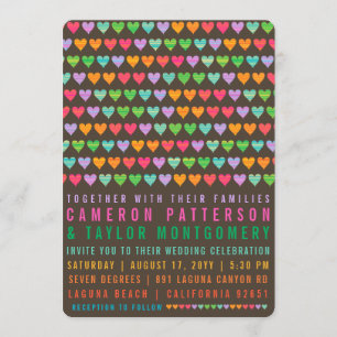 Invitación Boda moderna del verano del arco iris de los