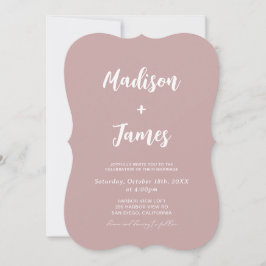 Invitación Boda moderna Dusty Rose 