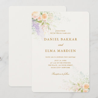 Invitación Boda moderna elegante boho de flores silvestres