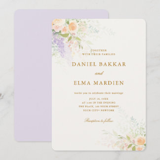 Invitación Boda moderna elegante boho de flores silvestres