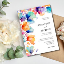 Boda moderna elegante con acuarela floral de agua 