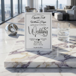 Invitación Boda moderna elegante con código QR y foto con pre