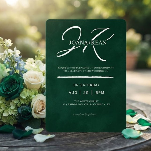 Invitación Boda moderna elegante con monograma (Subido por el creador)