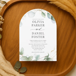 Invitación Boda moderna elegante de eucalipto rústico