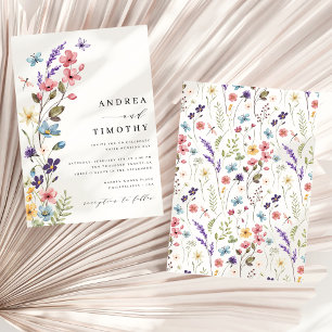 Invitación Boda moderna elegante de flores silvestres de prim