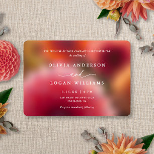 Invitación Boda moderna elegante de verano y otoño con desenf