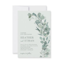 Boda moderna elegante de verde eucalipto Sage