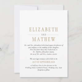 Invitación Boda moderna elegante del oro blanco