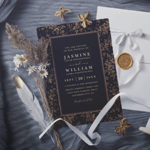 Invitación Boda moderna elegante floral de encaje de jardín v