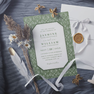 Invitación Boda moderna elegante floral de jardín vintage