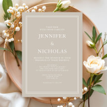 Boda Moderna Elegante Formal Beige Taupe