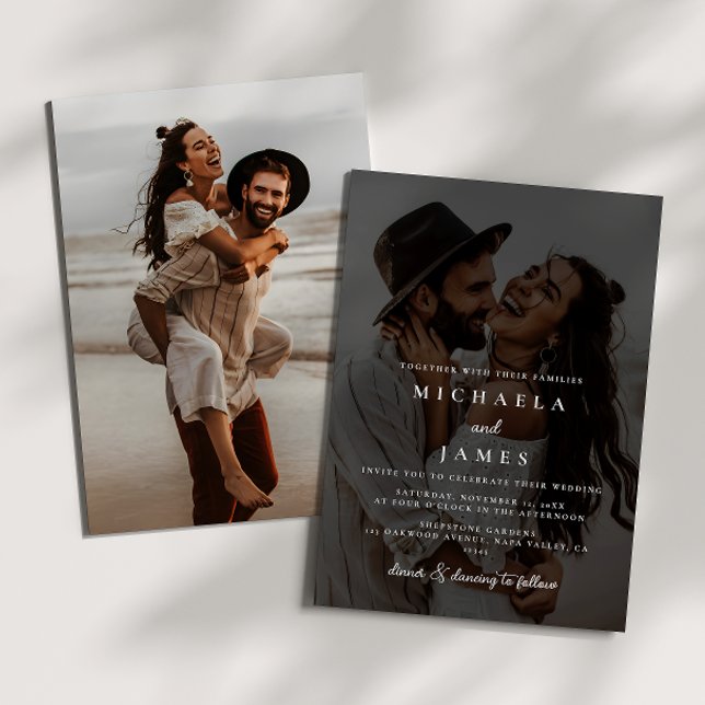 Invitación Boda moderna elegante oscura y temperamental simpl (Subido por el creador)