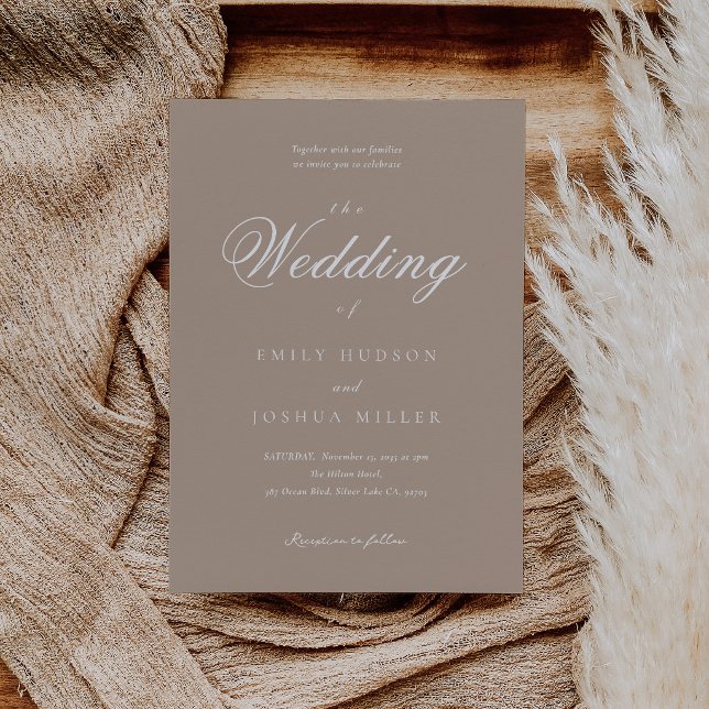 Invitación Boda Moderna Elegante Pale Taupe (Subido por el creador)